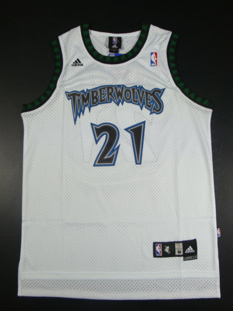  NBA Minnesota Timberwolves 21 Kevin Garnett Swingman White Jersey